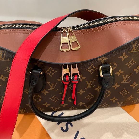 Louis Vuitton Brown and Red Tote Bag - Picture 2 of 9
